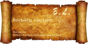 Borbély Luciusz névjegykártya