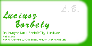 luciusz borbely business card